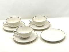 DR… Syracuse China, Chevy-Chase, with platinum trim, 7 pieces, comes with storage bag, see pictures for details.