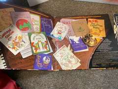 Vintage John Denver The Muppets album, music writing book, and Elvis poster, see pictures for details.