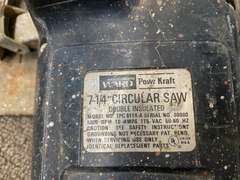 Montgomery Ward 7 1/4” circular saw, powers up, see pictures for details.