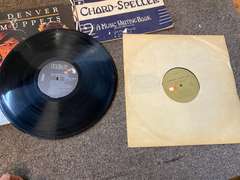 Vintage John Denver The Muppets album, music writing book, and Elvis poster, see pictures for details.