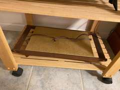 APT… Rolling kitchen island, includes food warmers, see pictures for details.