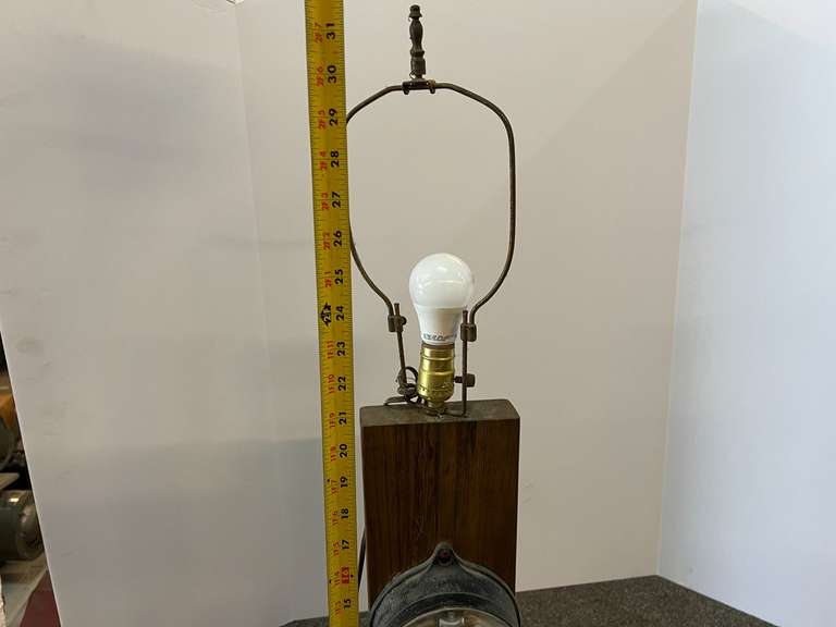 Folk art lamp fashioned from an electrical meter, see pictures for details.