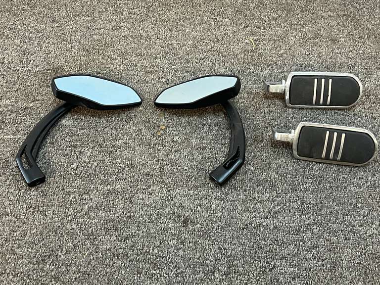 Scooter/motorcycle foot pegs and mirrors, see pictures for details.