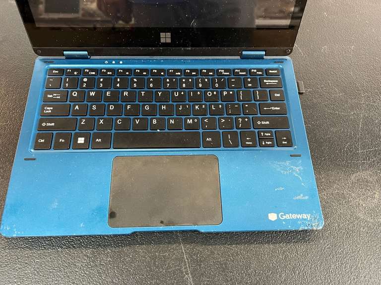 Gateway GWTC 116–2 BL laptop, working condition unknown, no cord, see pictures for details.