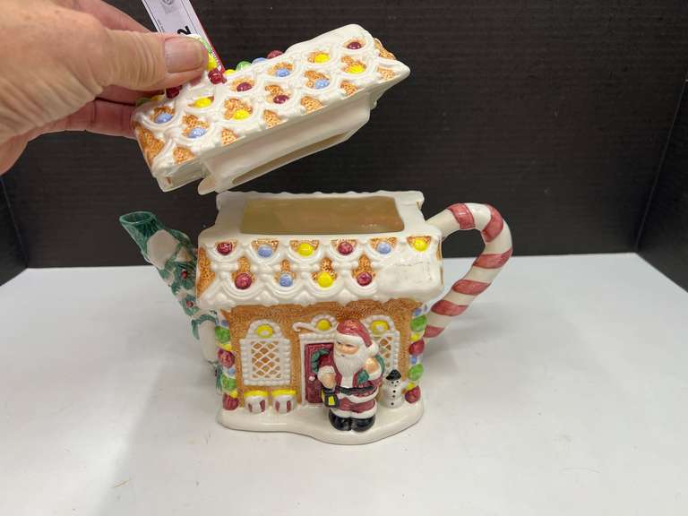 DR…Fitz and Floyd Christmas pitcher/cookie jar, see pictures for details.
