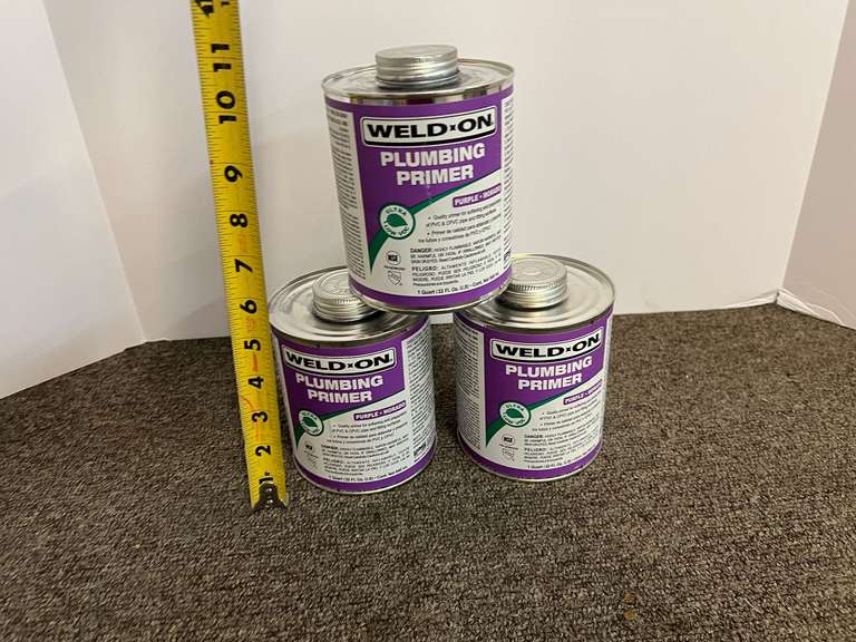 Weld•On plumbing primer, 3 quarts, tub is NOT included, see pictures for details.