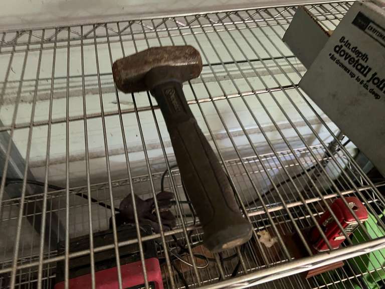 Bay 1 (house)…Two 6-shelf metal wire storage racks with content, also includes content between shelving units. Items include an electric pressure washer, box fan, flat shovel, battery charger, orbital hand sander, dovetail joint fixture, and more. See pictures for details.