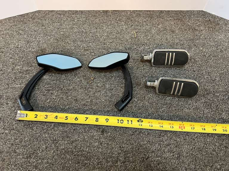 Scooter/motorcycle foot pegs and mirrors, see pictures for details.