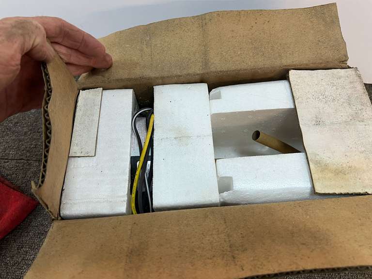 Packard-43727B condenser fan motor, appears to still be new in the box, see pictures for details.
