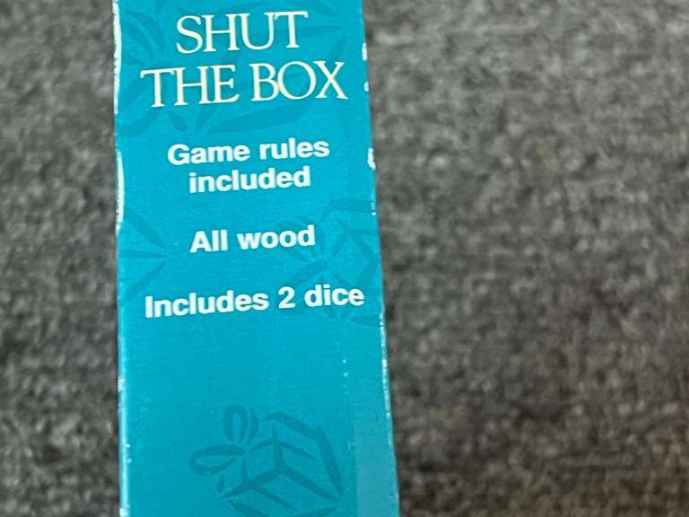 “Shut The Box” game, comes in the original box, please inspect as there is no guarantee all parts are there, see pictures for details.