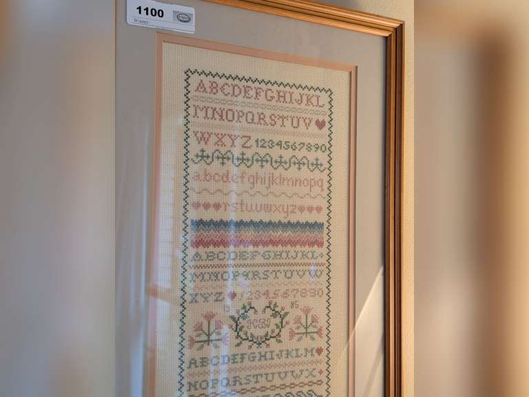 FRAMED CROSS-STITCH SAMPLER - LIVING