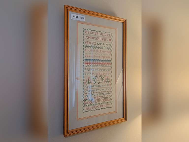 FRAMED CROSS-STITCH SAMPLER - LIVING