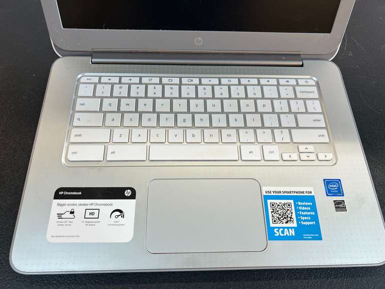 HP Chromebook, working condition unknown, no cord, see pictures for details.