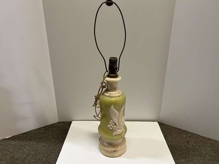 Lovely “Lily of the Valley” glass lamp, believed to be an Aladdin alacite lamp, see pictures for details.
