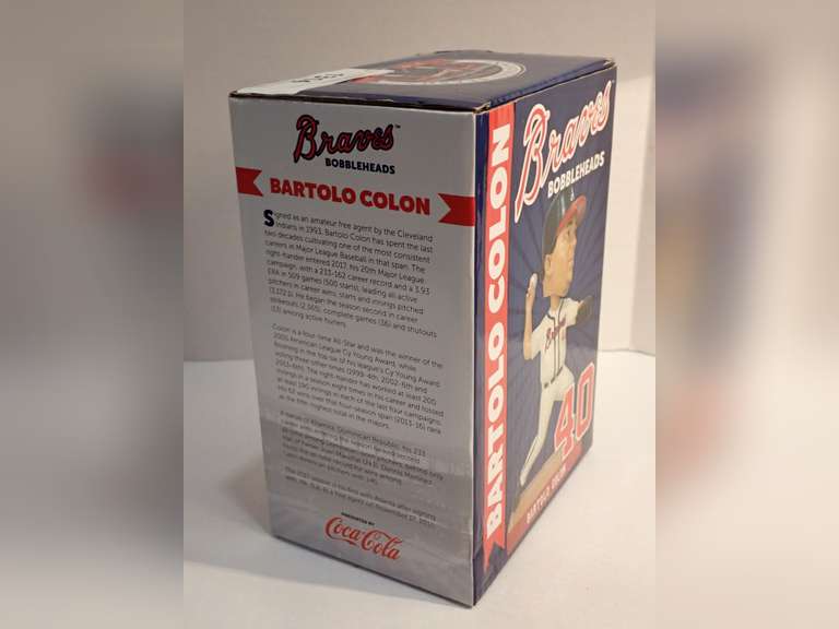 ATLANTA BRAVES, BARTOLO COLON BOBBLEHEAD IN ORIGINAL PACKAGING