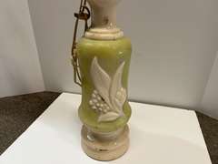 Lovely “Lily of the Valley” glass lamp, believed to be an Aladdin alacite lamp, see pictures for details.