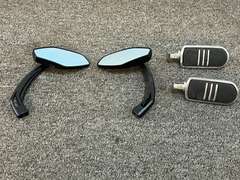 Scooter/motorcycle foot pegs and mirrors, see pictures for details.