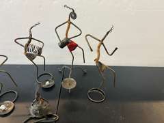 Folk art sculptures, some are candleholders, see pictures for details.