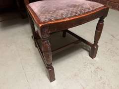 DEN… Antique slide leaf table, believed to be oak, the leaves on this unique piece slide forward under the table surface. Comes with four chairs, see pictures for details.