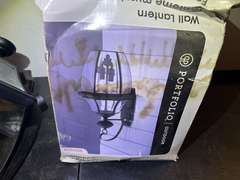 Portfolio lighting wall lantern, still new in the box, see pictures for details.