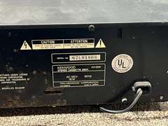 Kenwood stereo double cassette deck KX-55W, powers up, four push buttons have broken bottoms, see pictures for details.