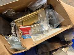 Mystery lot of assorted electrical receptacles, plates, and more. See pictures for details.