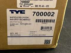TYC Honda Accord CPE/SDN front blower assembly, for ‘98–‘02 Accords, still new in the box, see pictures for details.