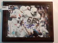 AUTHENTICATED MIAMI DOLPHINS, LARRY LITTLE AUTOGRAPHED PLAQUE
