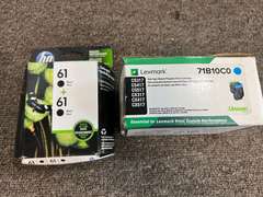 LexMark and HP printer ink, both come in original boxes, see pictures for details.