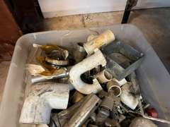 Assorted plumbing parts/fittings, fasteners, and more. See pictures for details.
