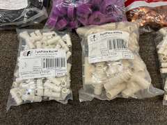 Assorted plumbing fittings, tub is NOT included, see pictures for details.