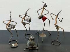 Folk art sculptures, some are candleholders, see pictures for details.