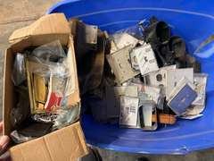 Mystery lot of assorted electrical receptacles, plates, and more. See pictures for details.
