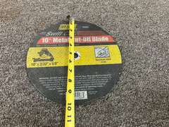 10” X 3/32” X 5/8” metal cut off blade, see pictures for details.