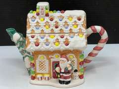 DR…Fitz and Floyd Christmas pitcher/cookie jar, see pictures for details.