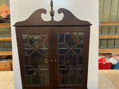 Lovely vintage/antique drop front secretary, decorative hutch has three shelves, this piece also has three drawers. See pictures for details.