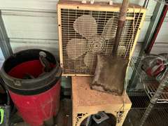 Bay 1 (house)…Two 6-shelf metal wire storage racks with content, also includes content between shelving units. Items include an electric pressure washer, box fan, flat shovel, battery charger, orbital hand sander, dovetail joint fixture, and more. See pictures for details.