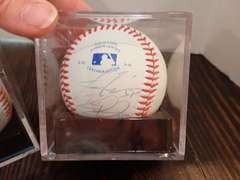 (4) AUTOGRAPHED OFFICIAL LEAGE BASEBALLS IN DISPLAY CASES