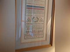 FRAMED CROSS-STITCH SAMPLER - LIVING