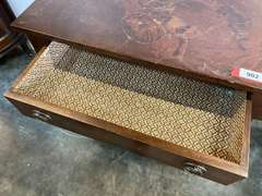 Vintage Empire four drawer chest, drawers are lined, this piece has a Burlwood look, and there is some surface wear, see pictures for details.