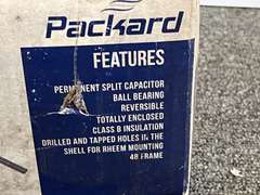 Packard-43727B condenser fan motor, appears to still be new in the box, see pictures for details.