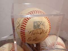 (3) AUTOGRAPHED SOUTHERN LEAGUE BASEBALLS IN DISPLAY CASES