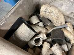 Assorted plumbing fittings, COMES WITH PLASTIC LAUNDRY/SHOP SINK. See pictures for details.