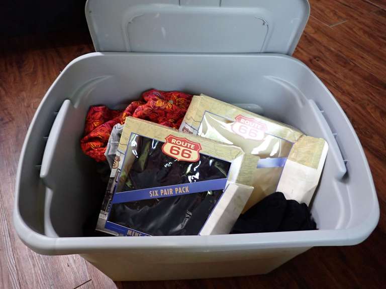 Clothing and Socks Assortment - Includes Lidded Tote