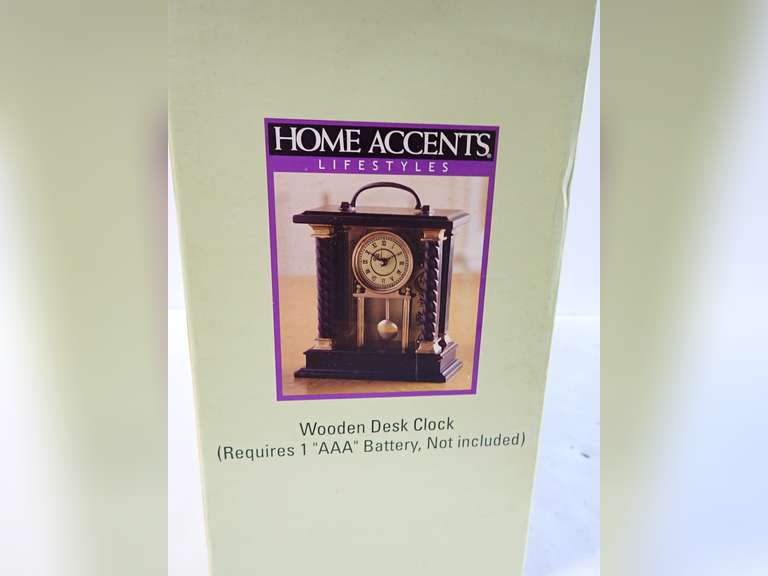Home Accents Lifestyles Wooden Desk Clock
