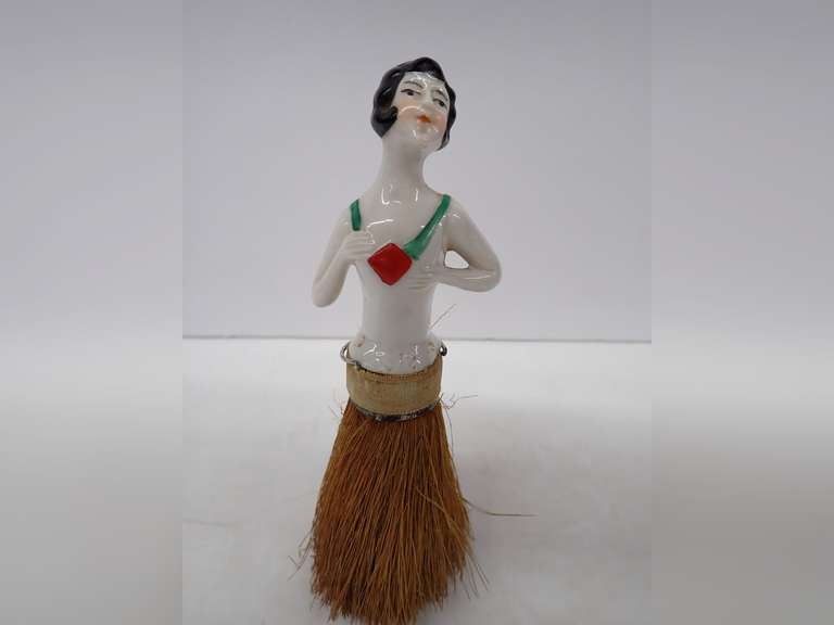 Vintage Figural Half Doll Clothes Brush