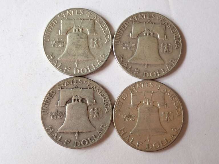 (4) FRANKLIN HALF DOLLAR COINS - 90% SILVER