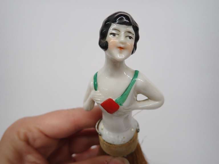 Vintage Figural Half Doll Clothes Brush