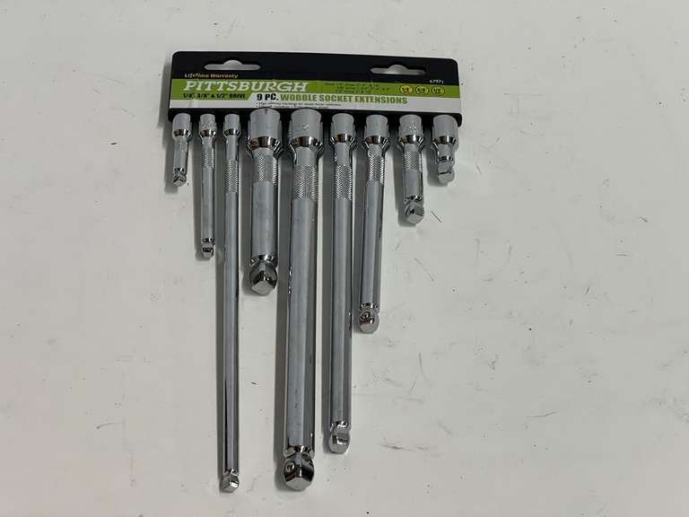 Pittsburgh nine piece wobble socket extensions, see pictures for details.