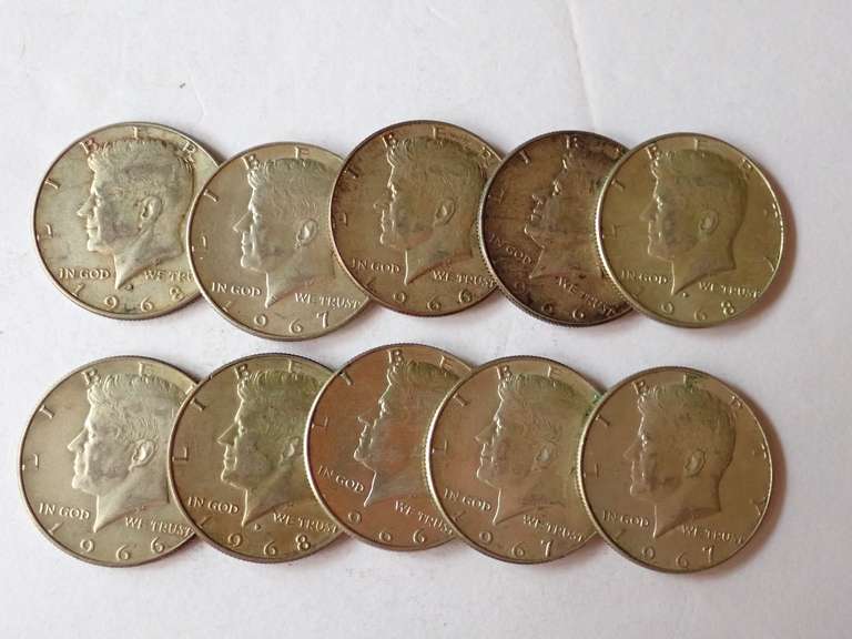 (10) KENNEDY HALF DOLLAR COINS - 40% SILVER